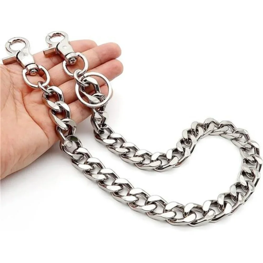 Unisex Wallet Chain Biker Motorcycle Pants Jean Punk Goth Key Chain Th04-silver